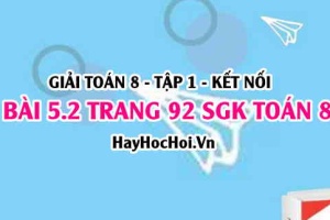Giải bài 5.2 trang 92 Toán 8 Tập 1 SGK Kết nối tri thức
